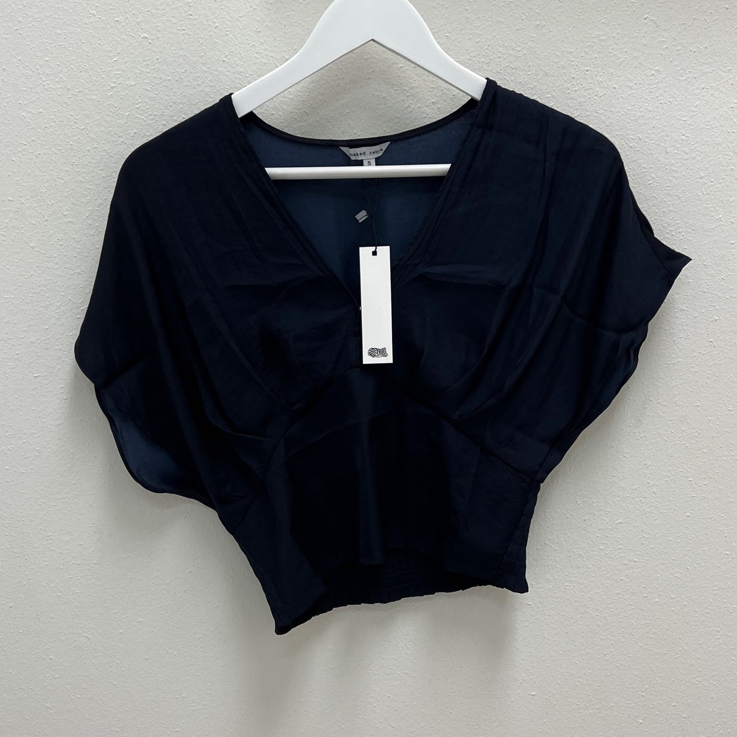 Naked zebra cropped blouse midnight