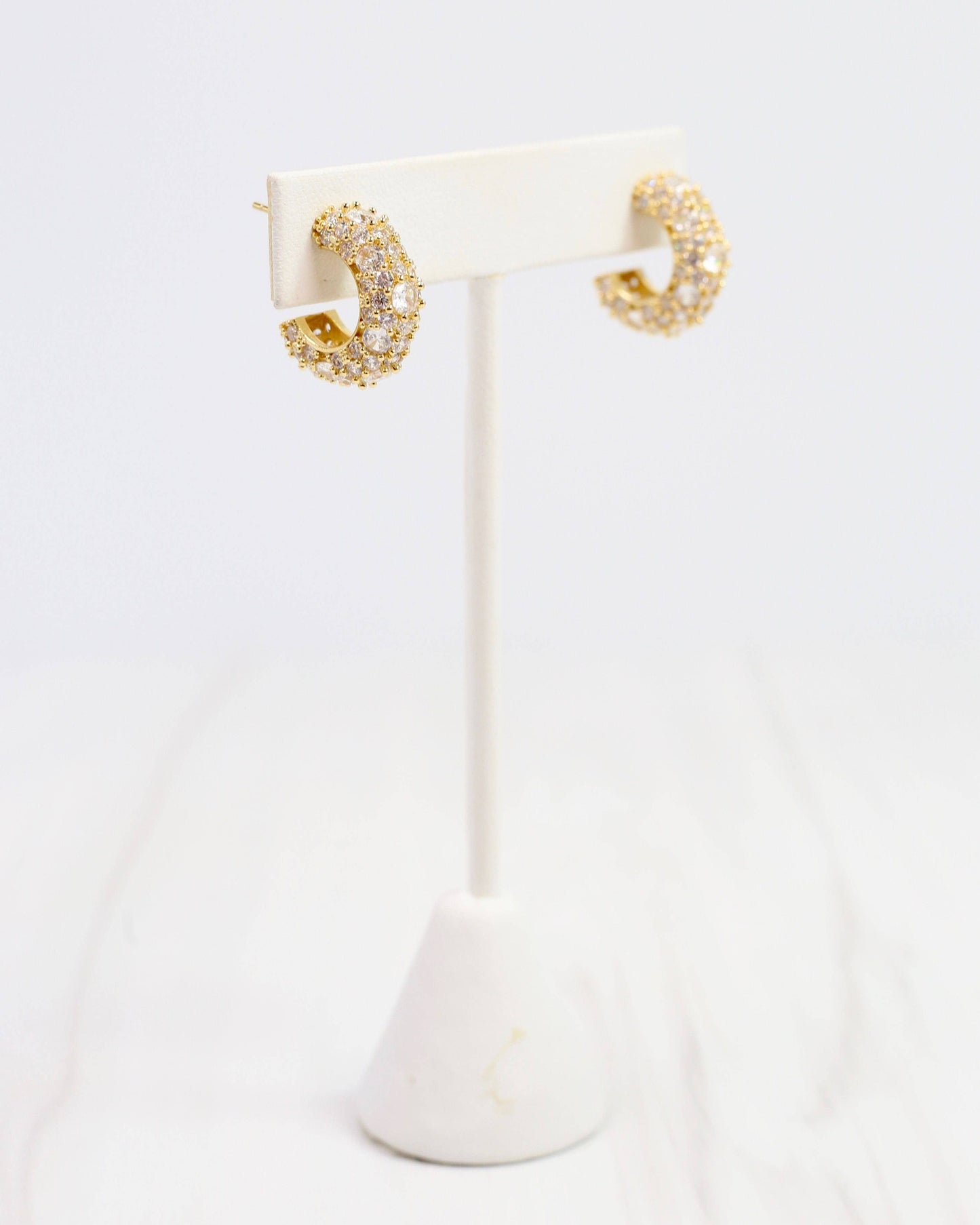 Caroline Hill Lancaster CZ Hoop Earring Gold