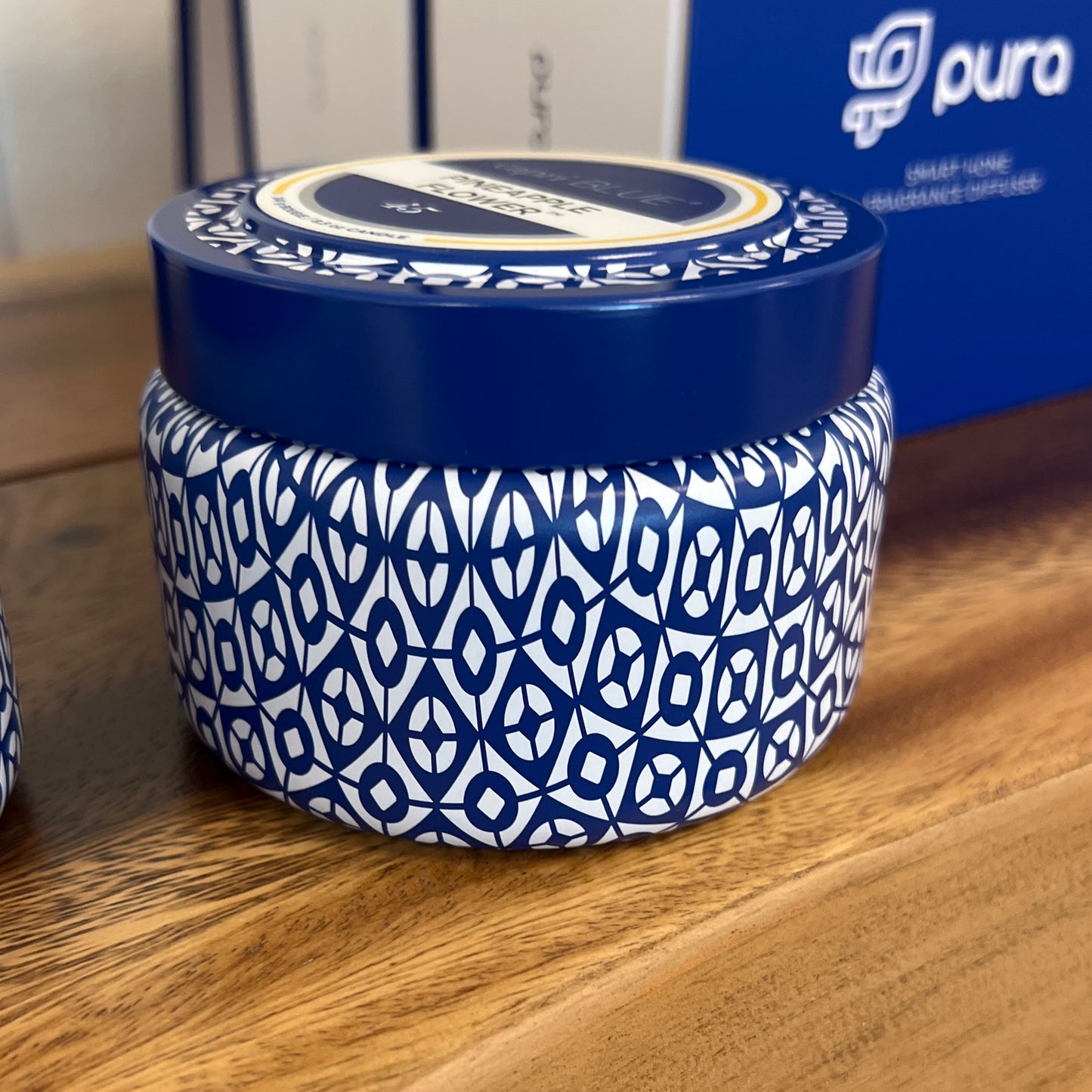 Capri blue travel tin pineapple