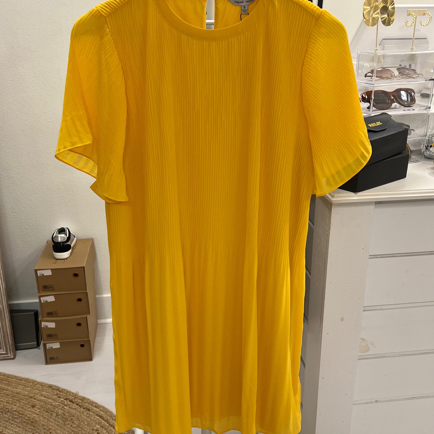 NZ Yellow Pleated Dress