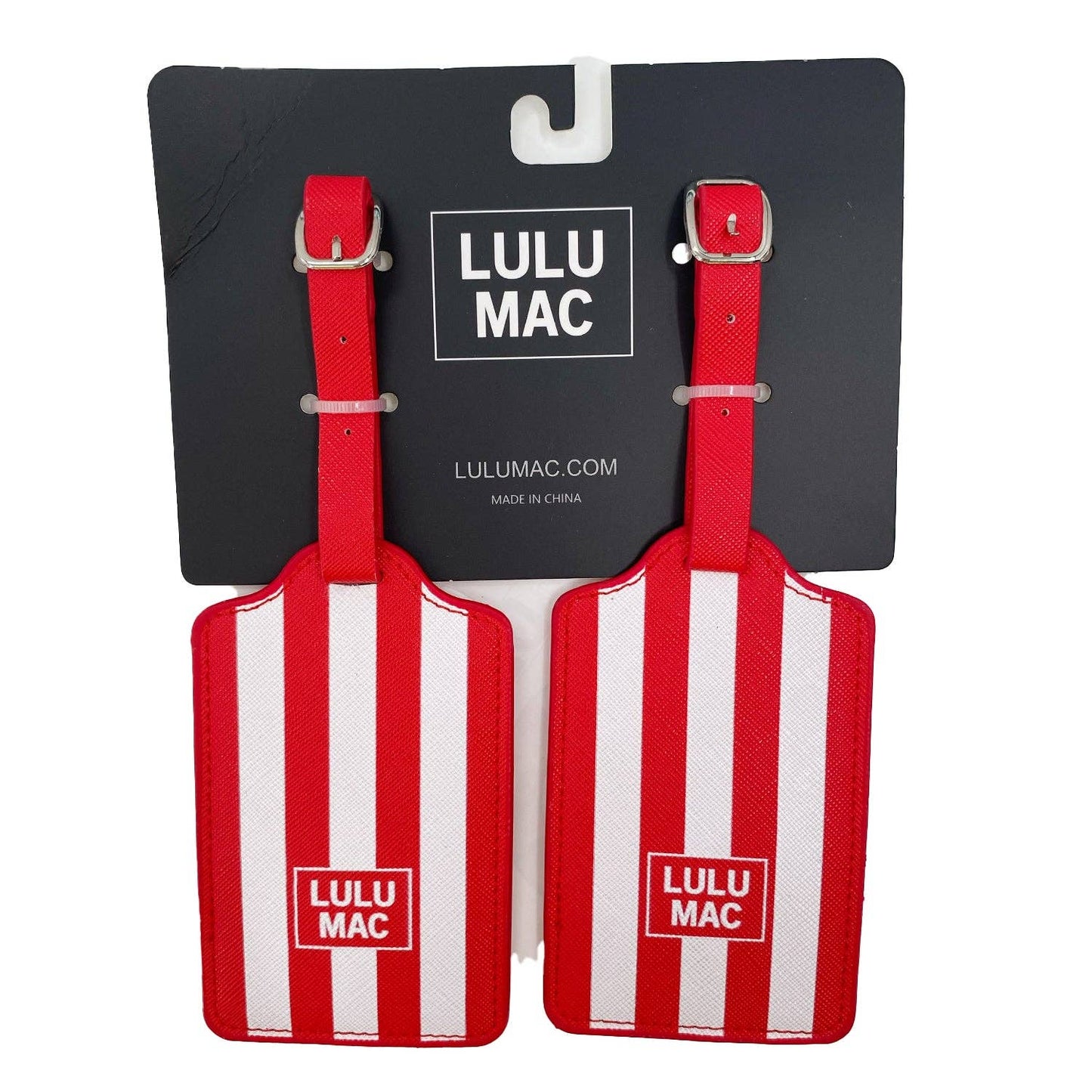 RED/WHITE STRIPE LUGGAGE TAG