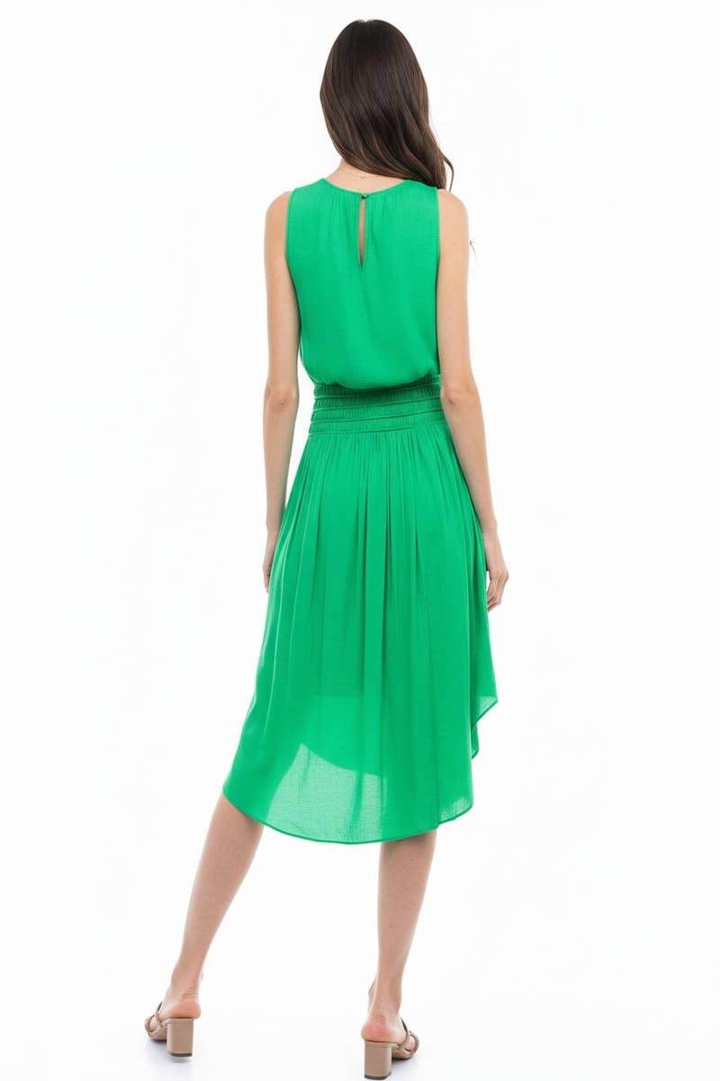 Smocked Flared Midi Dress
