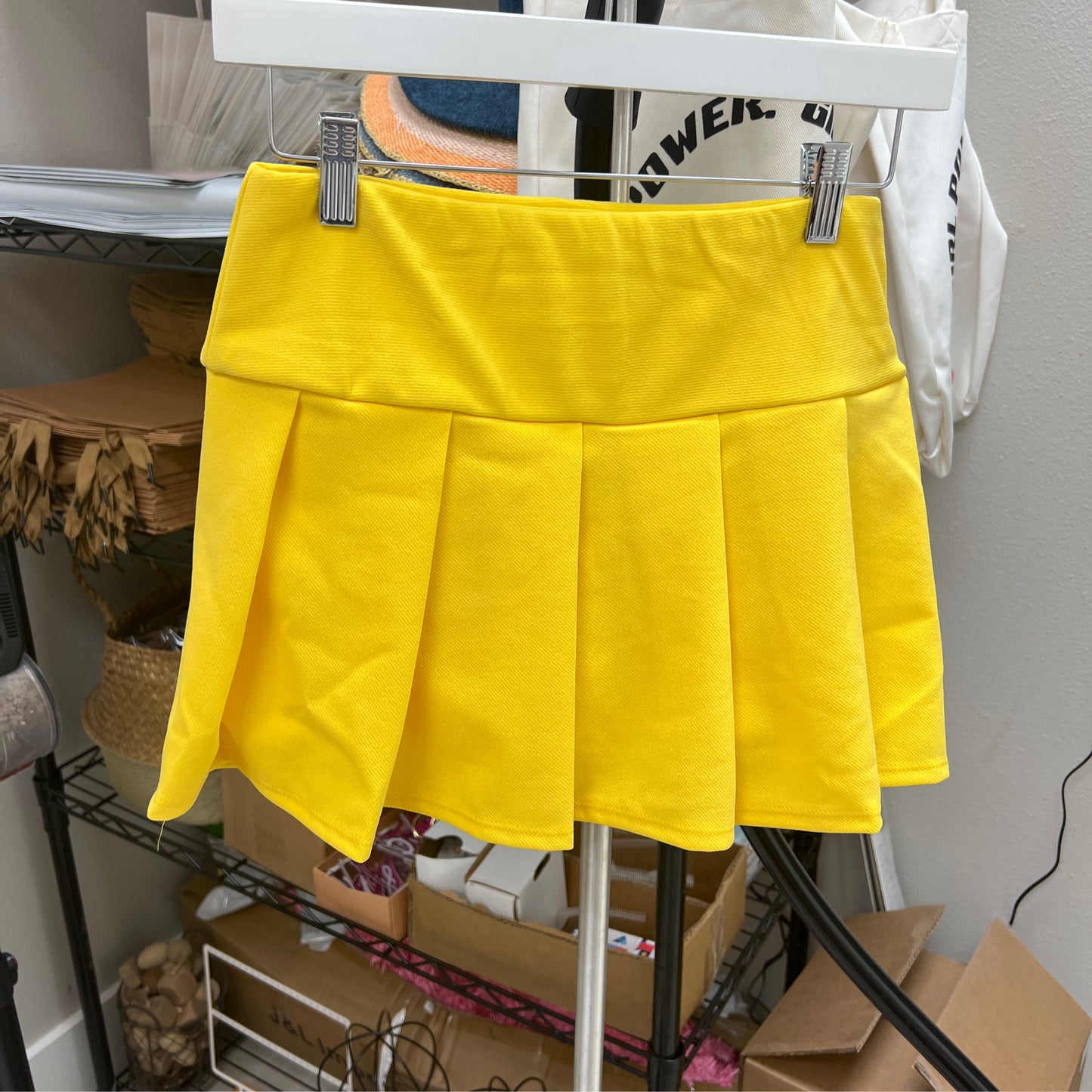 Stylive pleated skort yellow