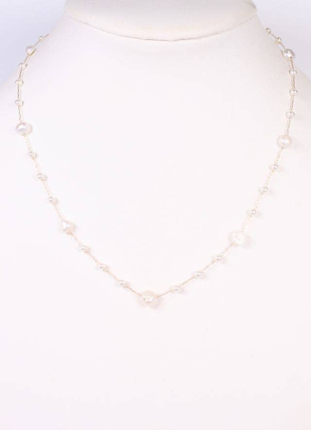 Roonie Pearl Lined Necklace CREAM