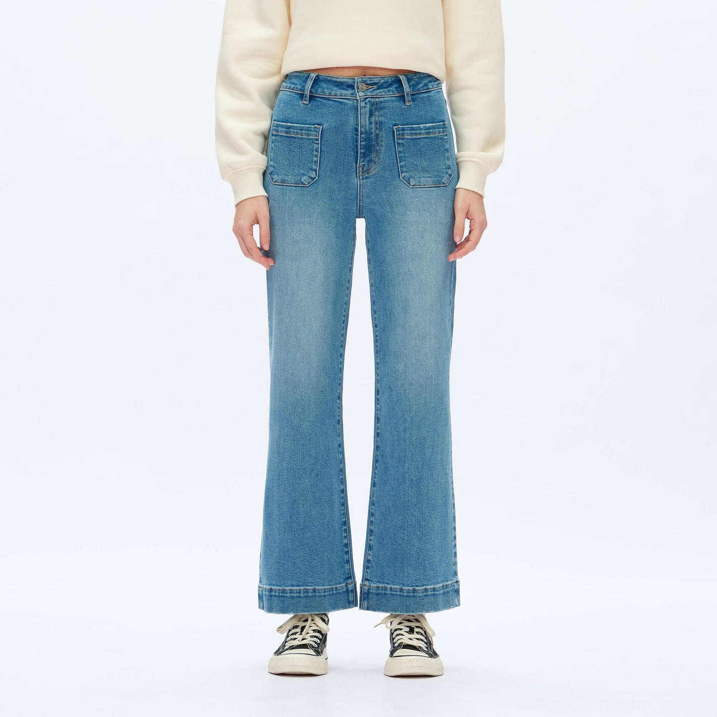 Hillary High Rise Wide Leg Jeans by Bayeas