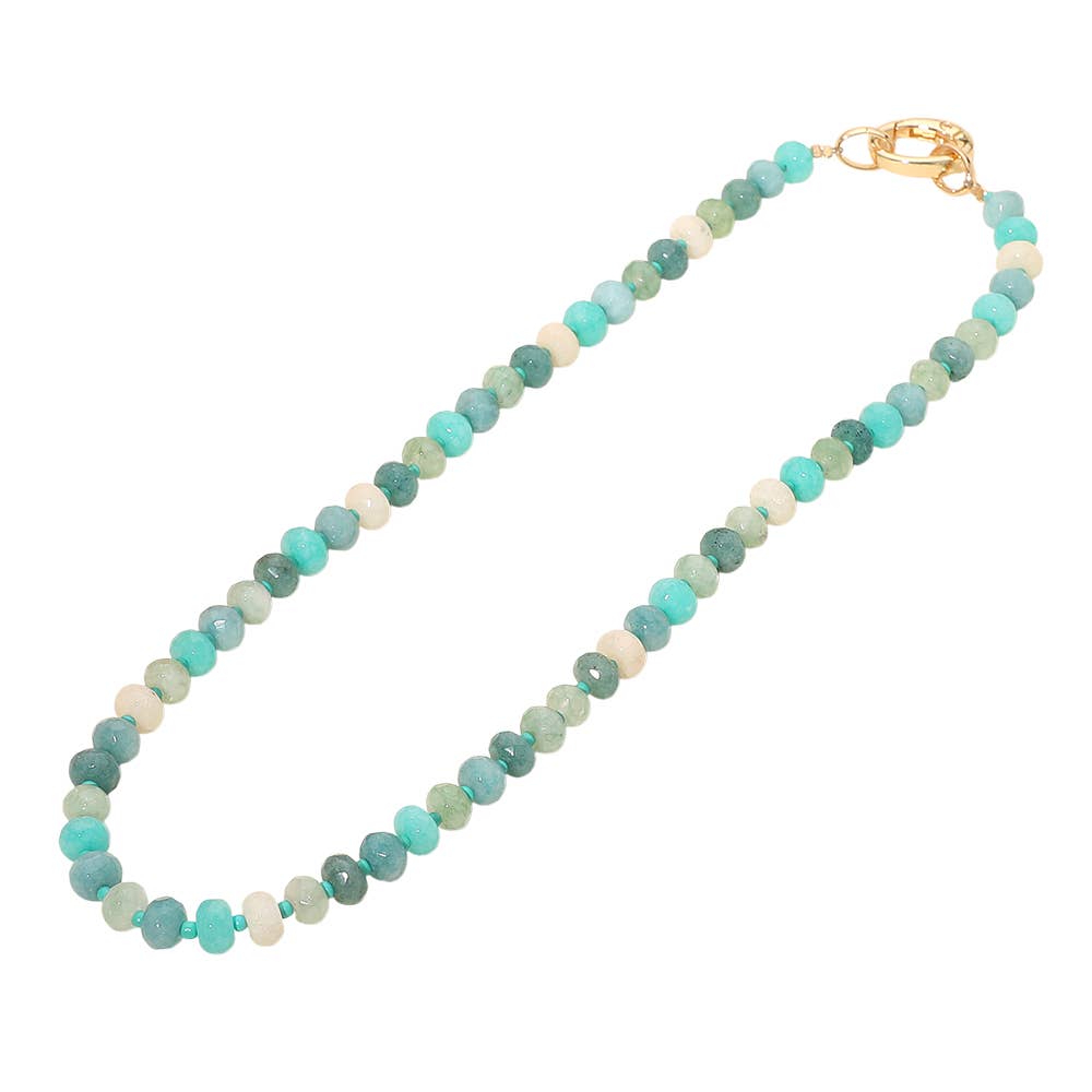Faceted Pebble Beaded Necklace