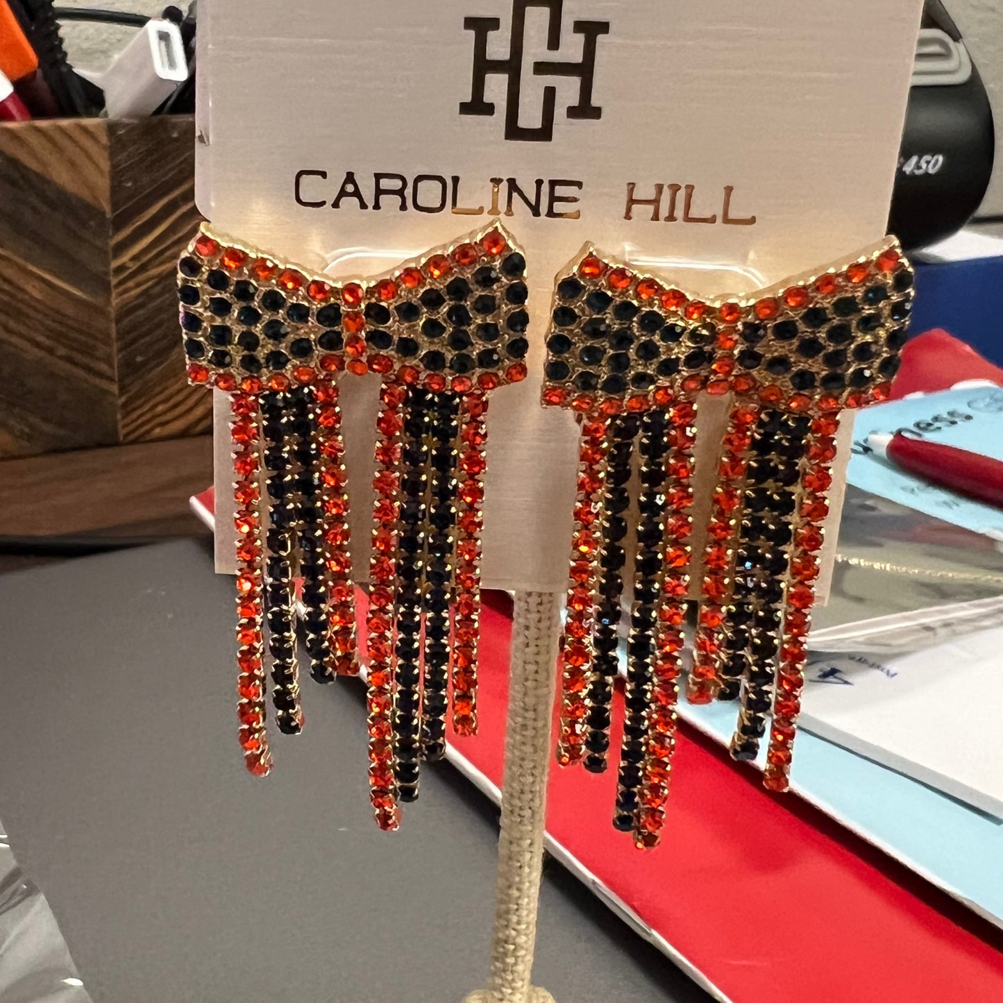 Caroline Hill Auburn Bow earrings