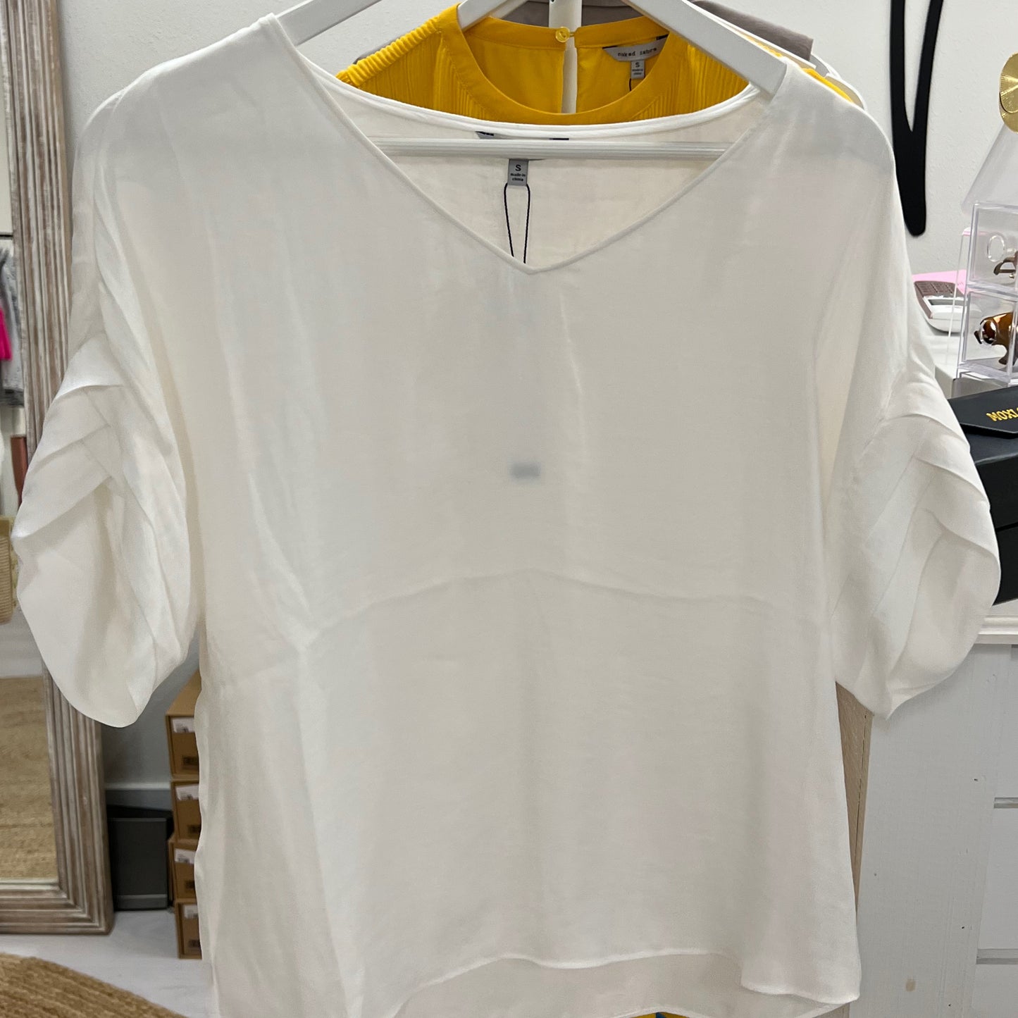 NZ White Chevron Sleeve V-Neck