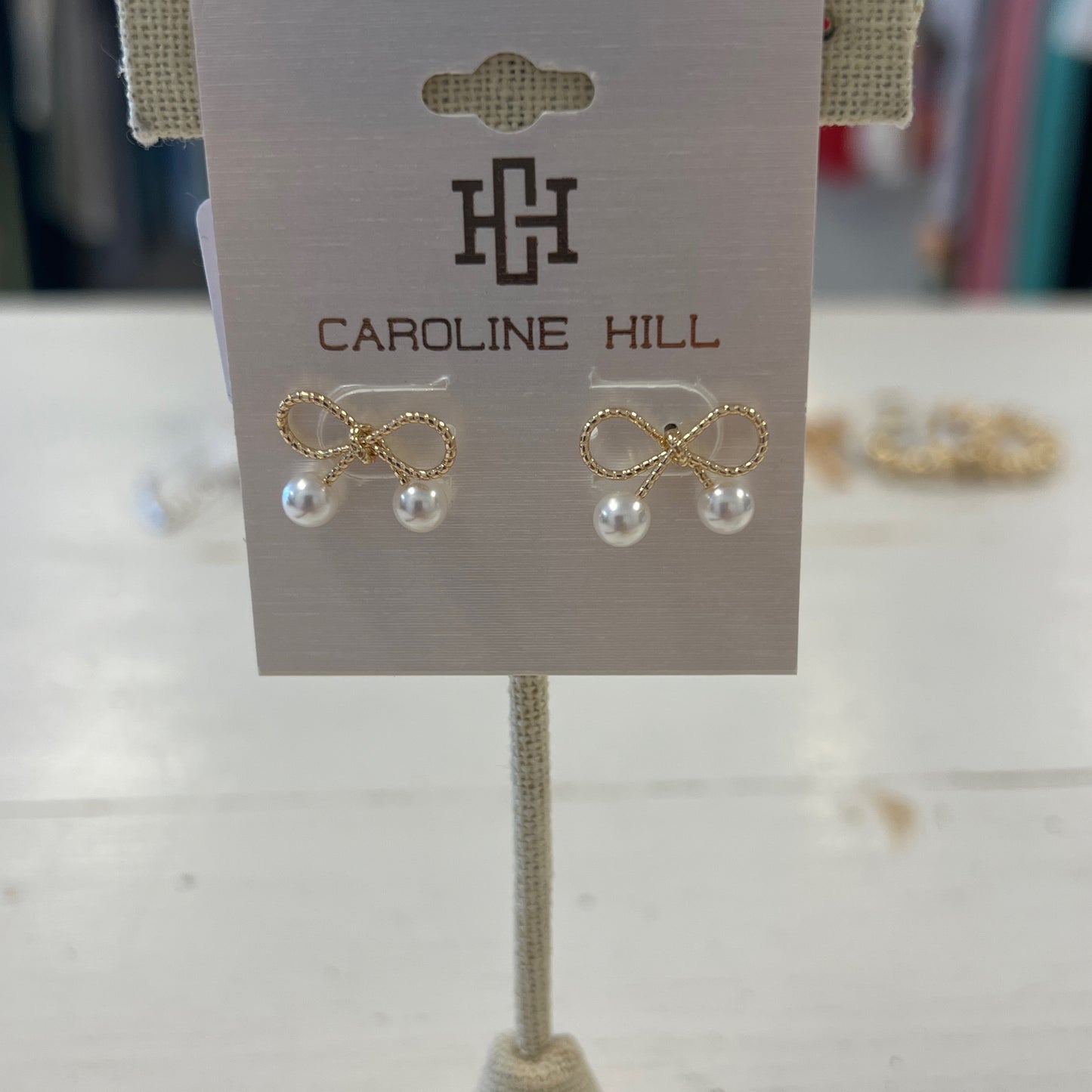 Caroline hill gold bow pearl