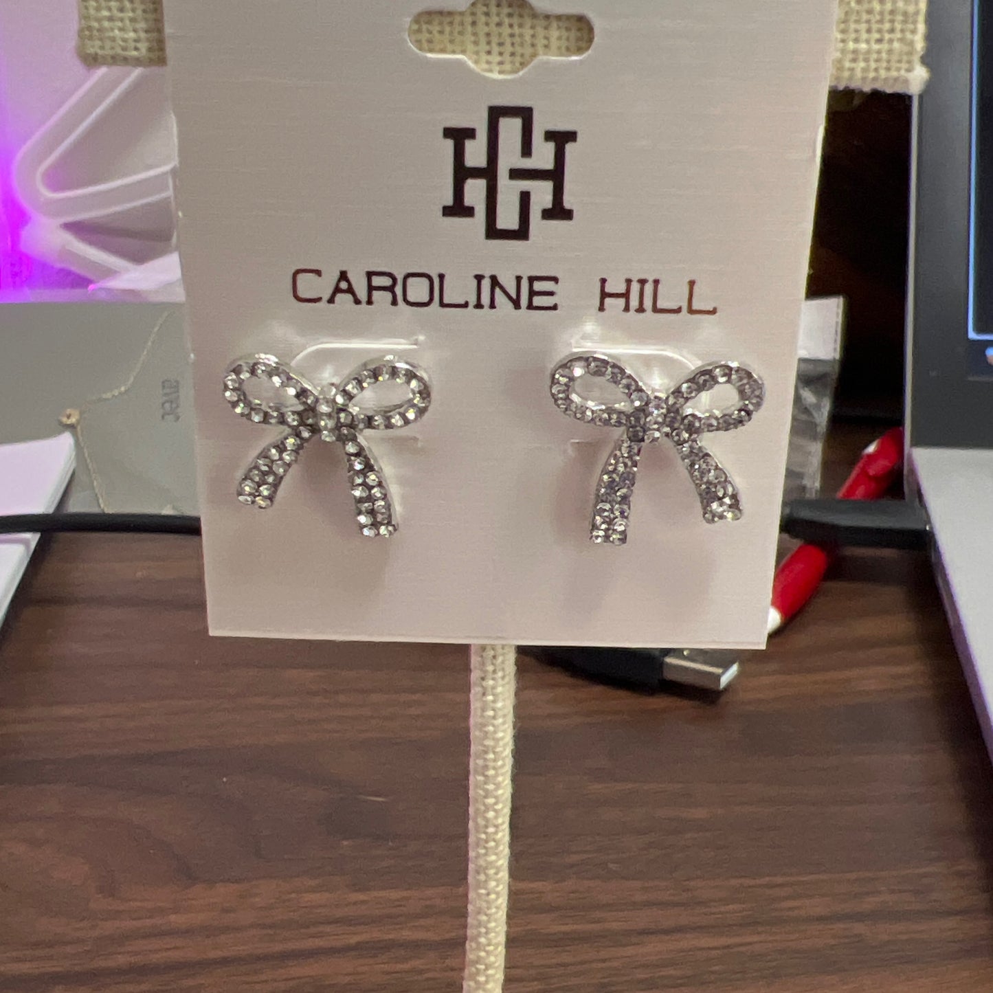 Caroline hill bow cz earring
