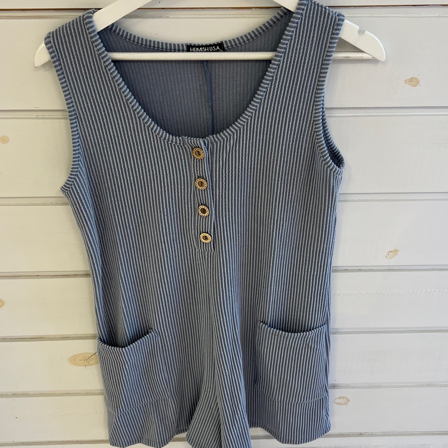 Heimish Urban ribbed romper-denim