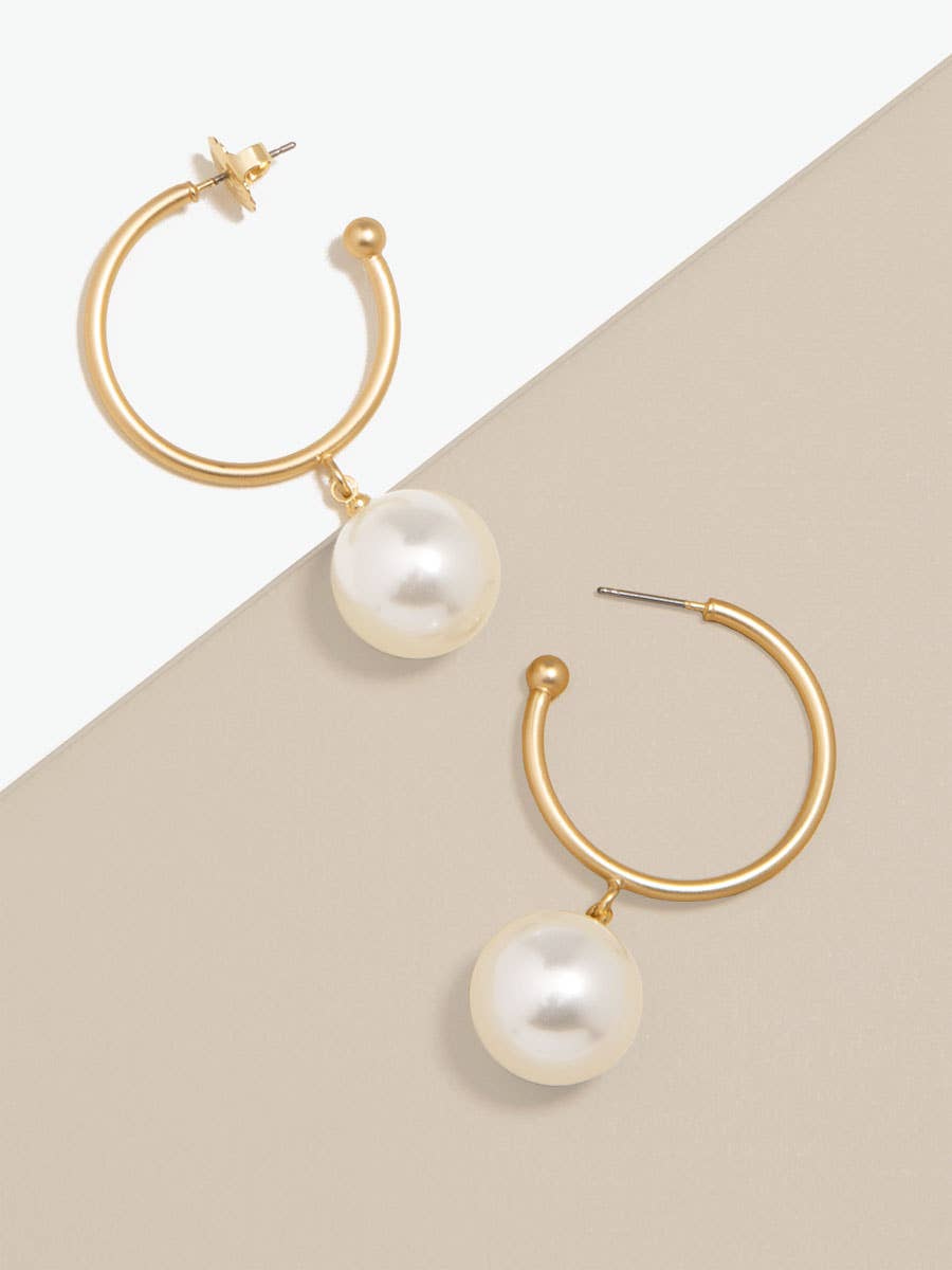 Zenzii Pearl Bead Hoop Earring