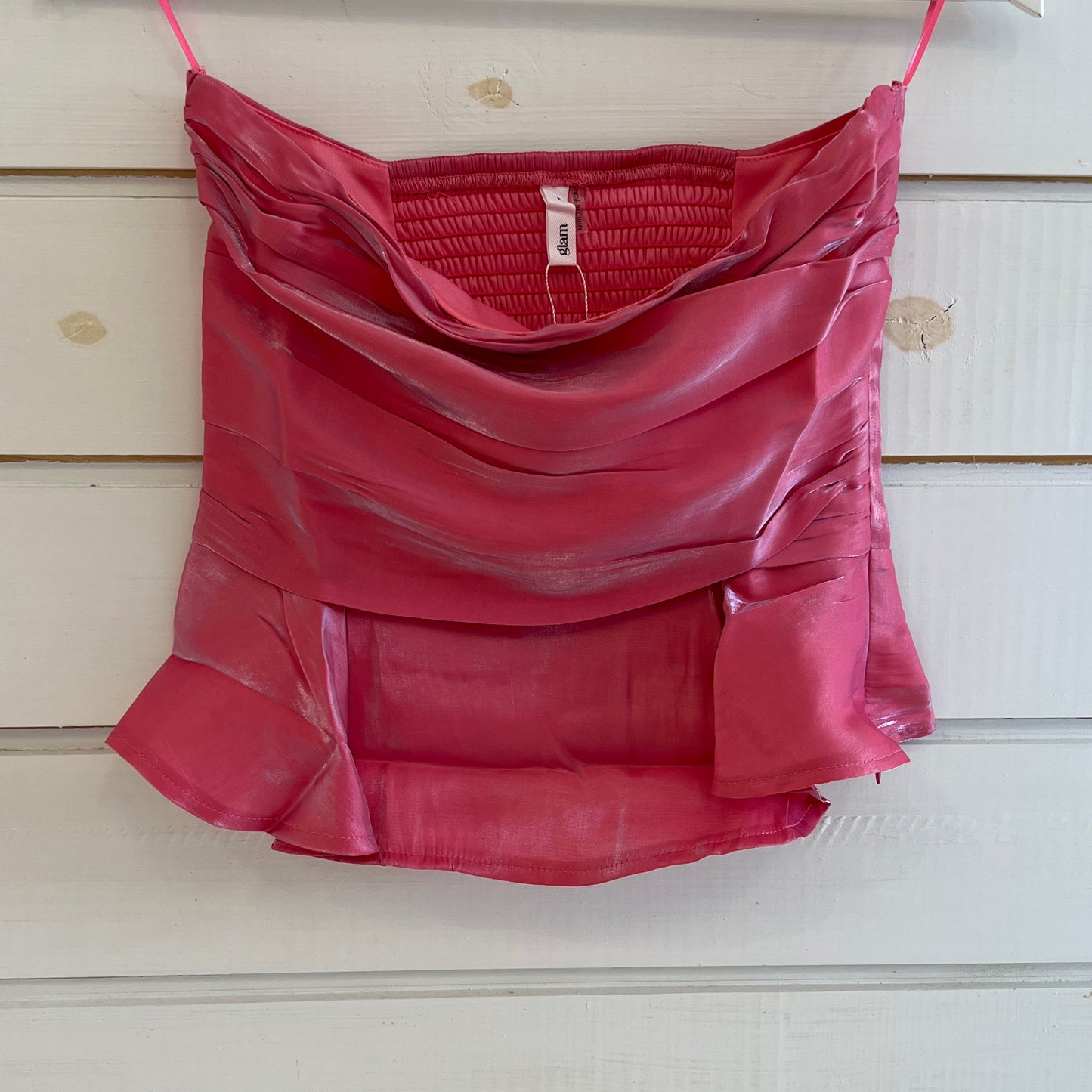 Glam strapless top- pink