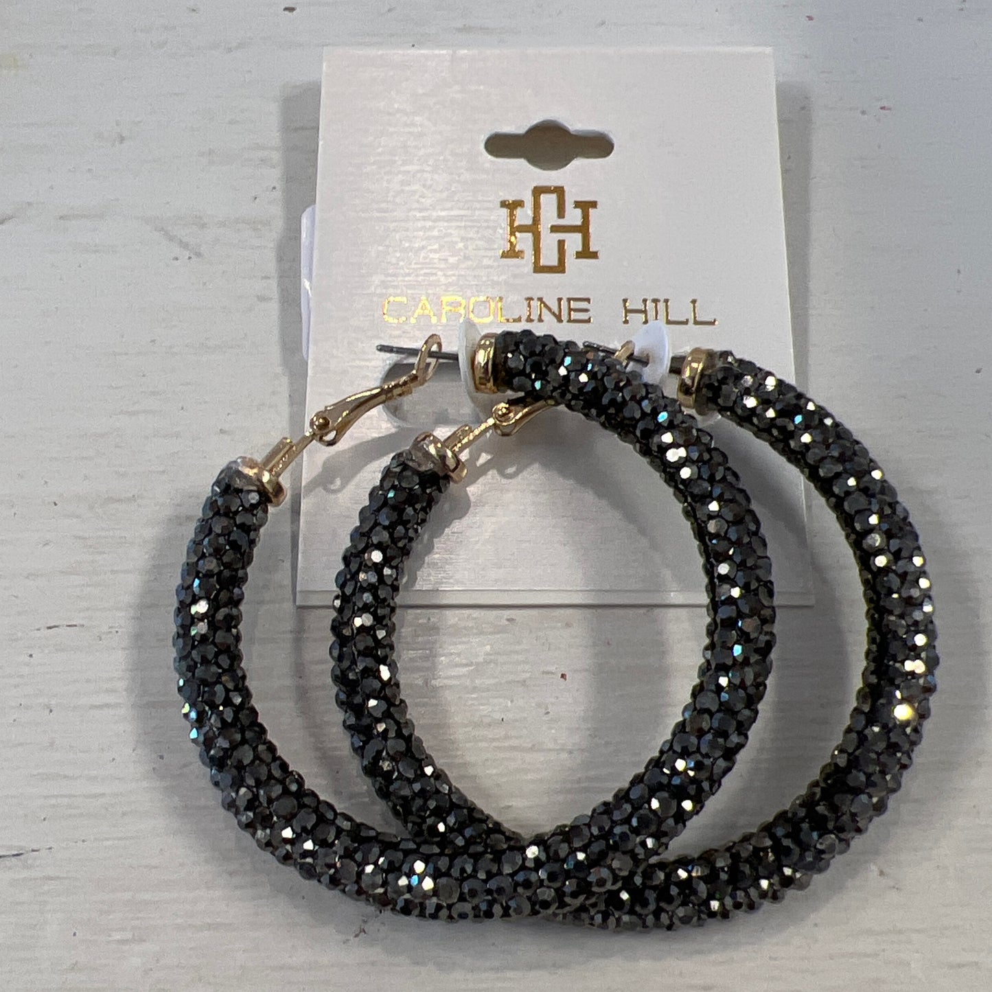Caroline Hill black diamond hoop