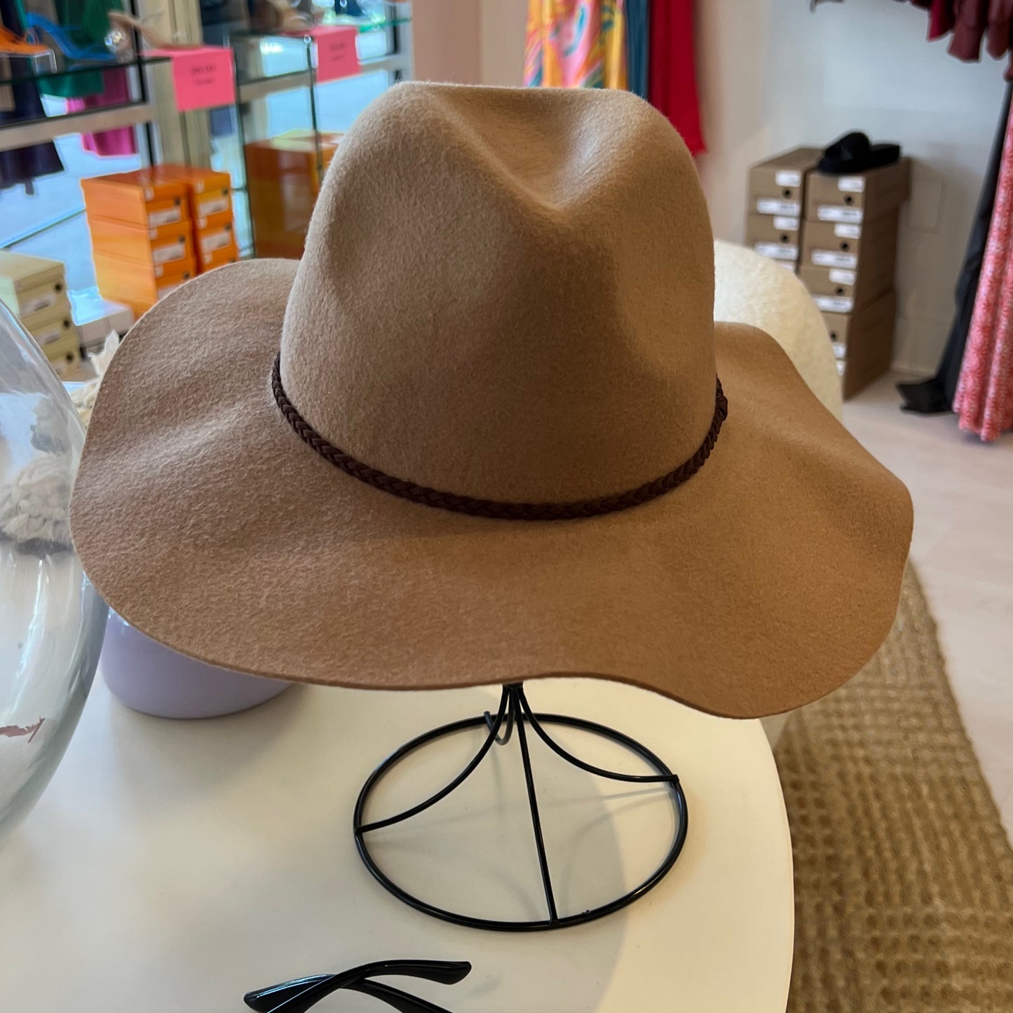 Something special brown & black felt floppy