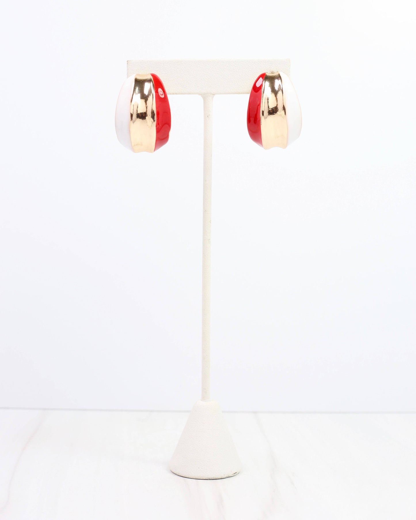 Penney Hoop Earring Red White