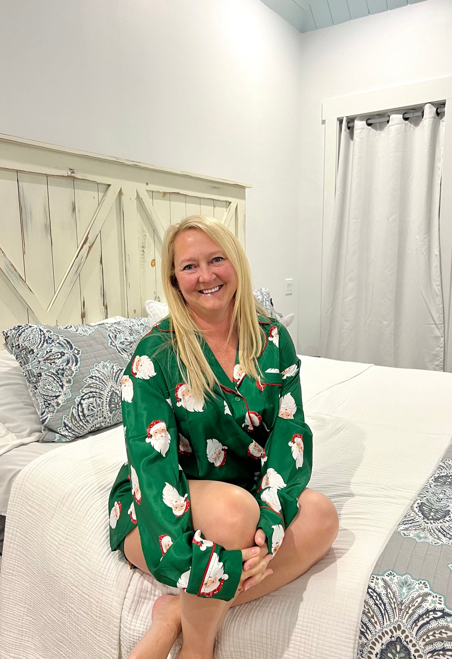 Green santa christmas pj’s