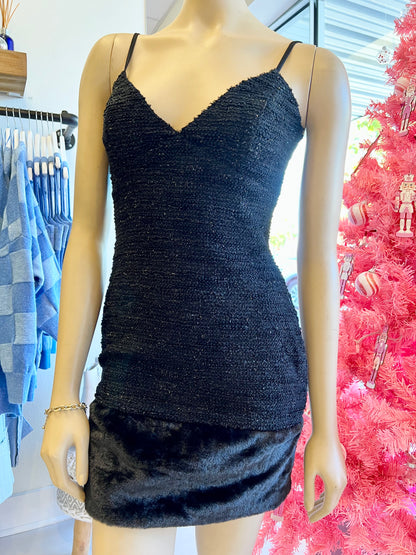 black mini dress