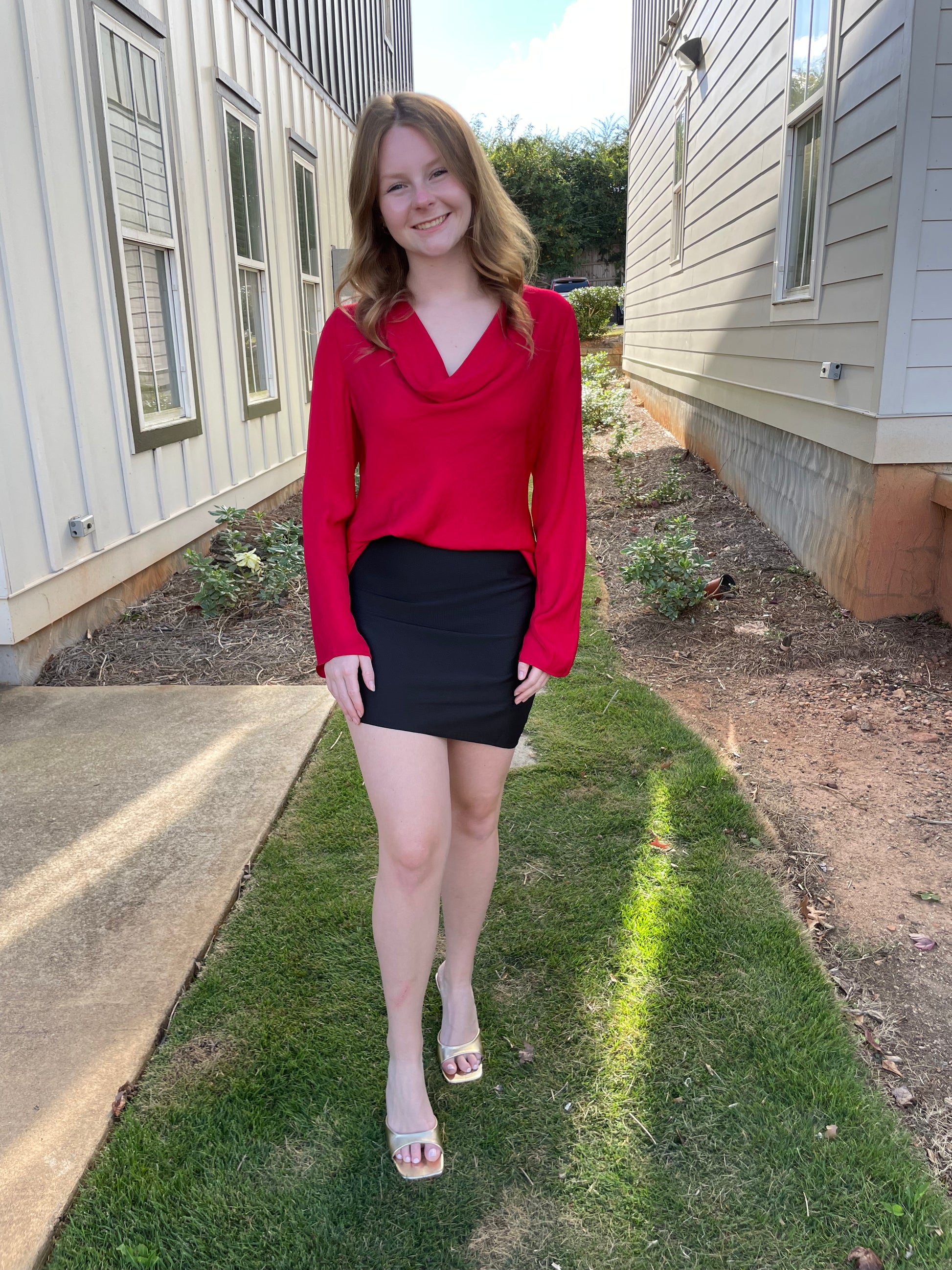 Red blouse