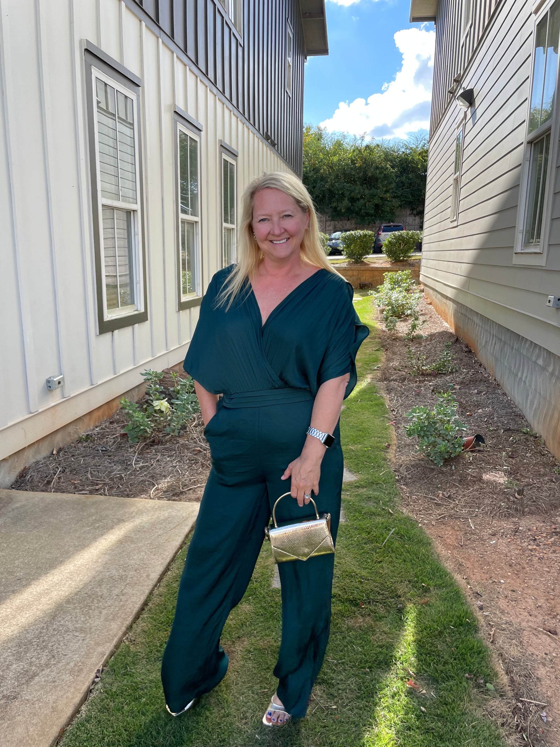 Green jumpsuit