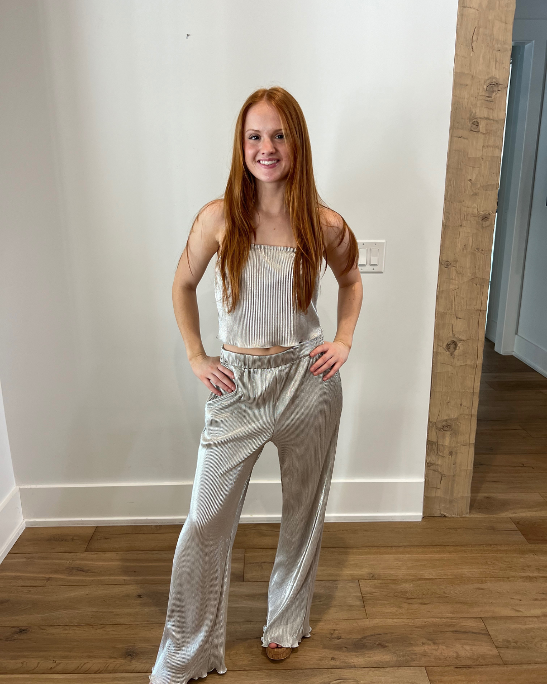 Chrome top and pant set