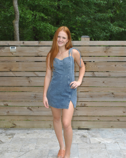 Denim romper dress