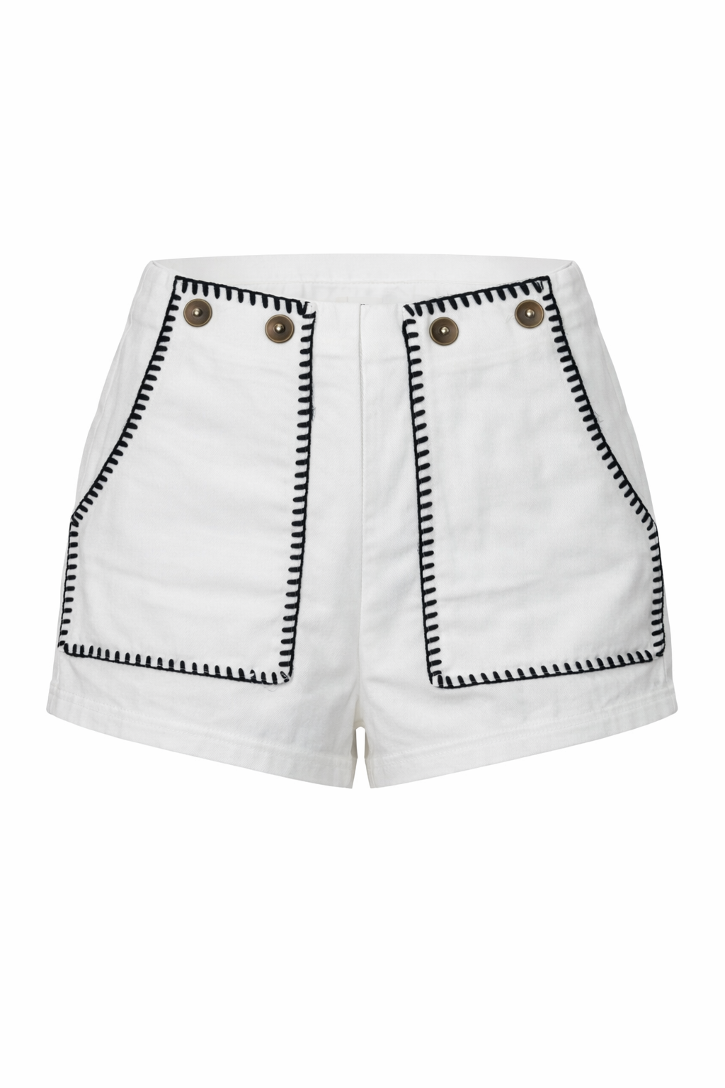 stitched white shorts
