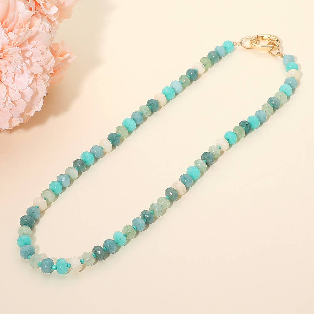 Faceted Pebble Beaded Necklace