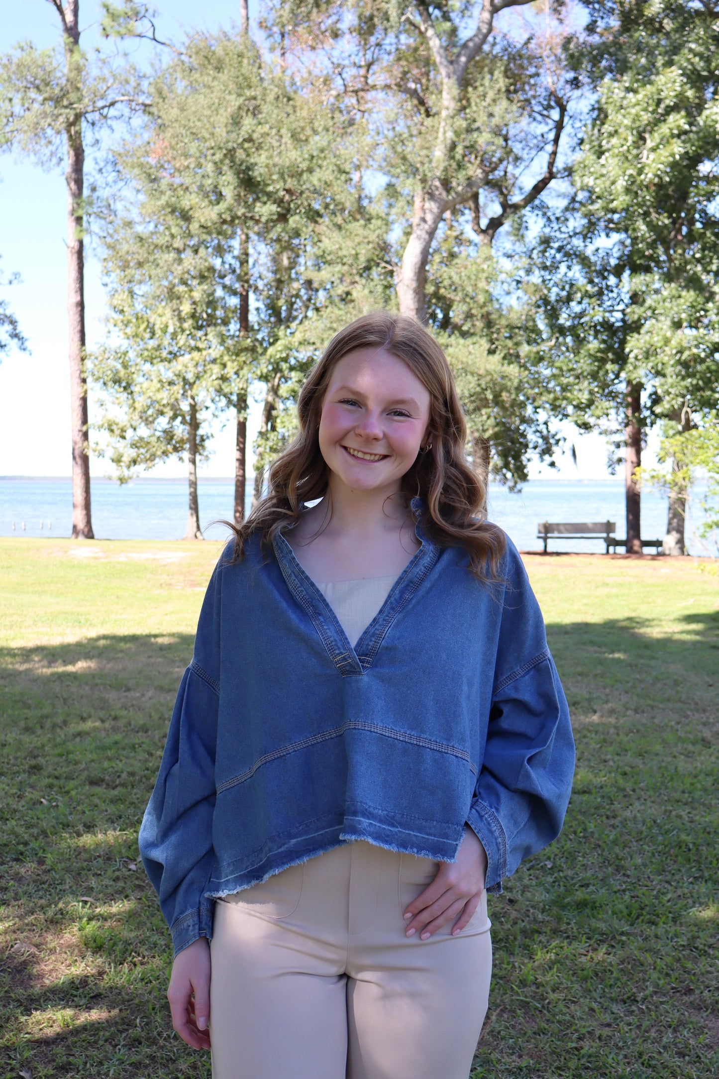 denim pullover
