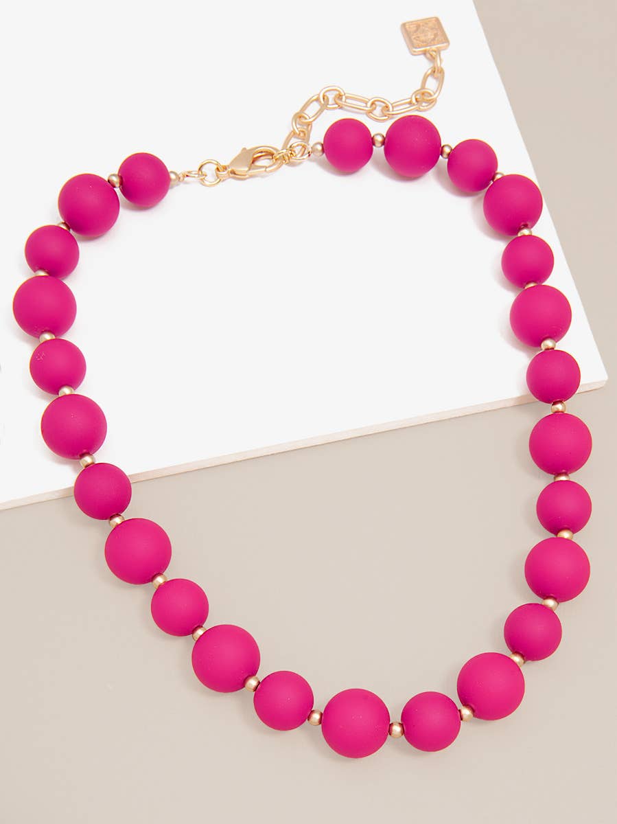 Zenzii Chunky Matte Beaded Collar Necklace Jewelry