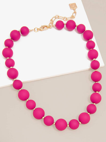 Zenzii Chunky Matte Beaded Collar Necklace Jewelry