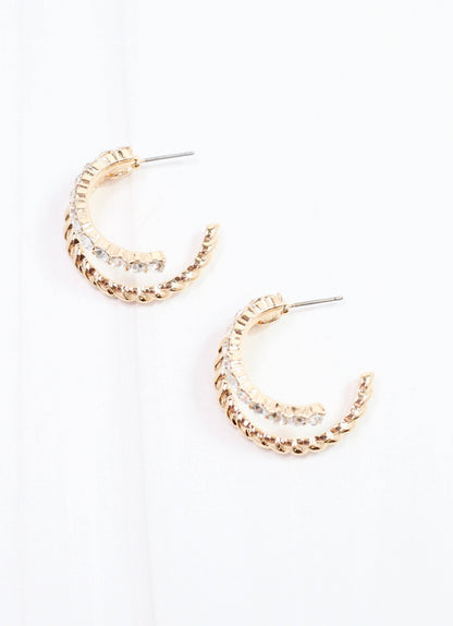 Caroline Hill Kissner CZ Double Hoop Earring Gold