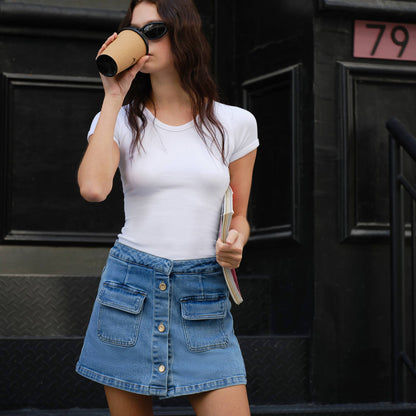 The Darby Denim Skort