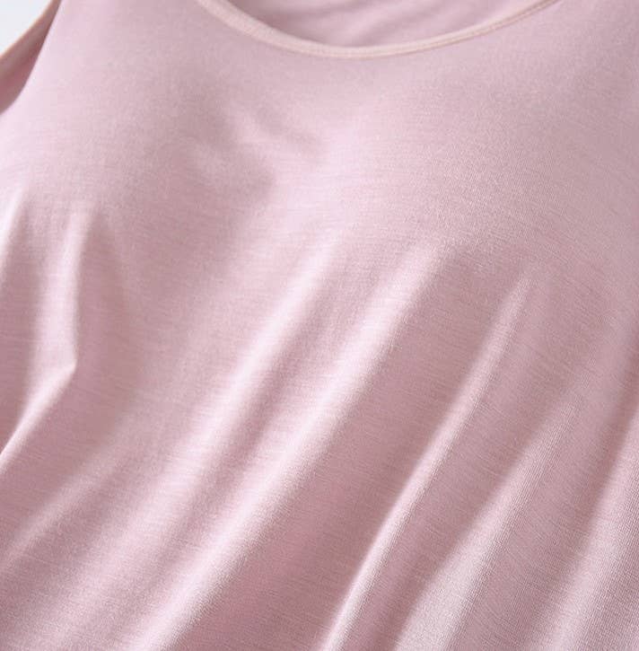 Regular basic soft flowy built-in bra tank top
