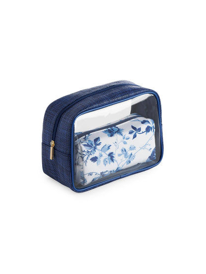 Blue set of 2 cosmetic cases