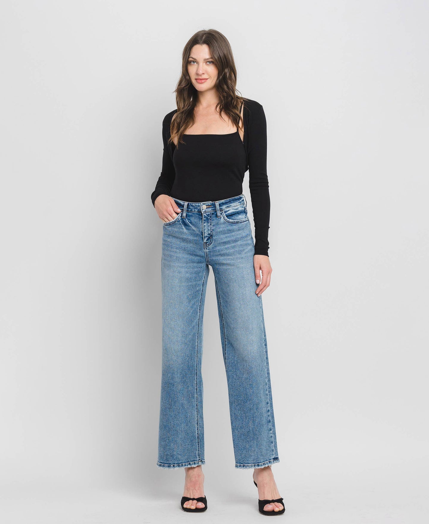 Flying Monkey High Rise Wide Leg Jeans