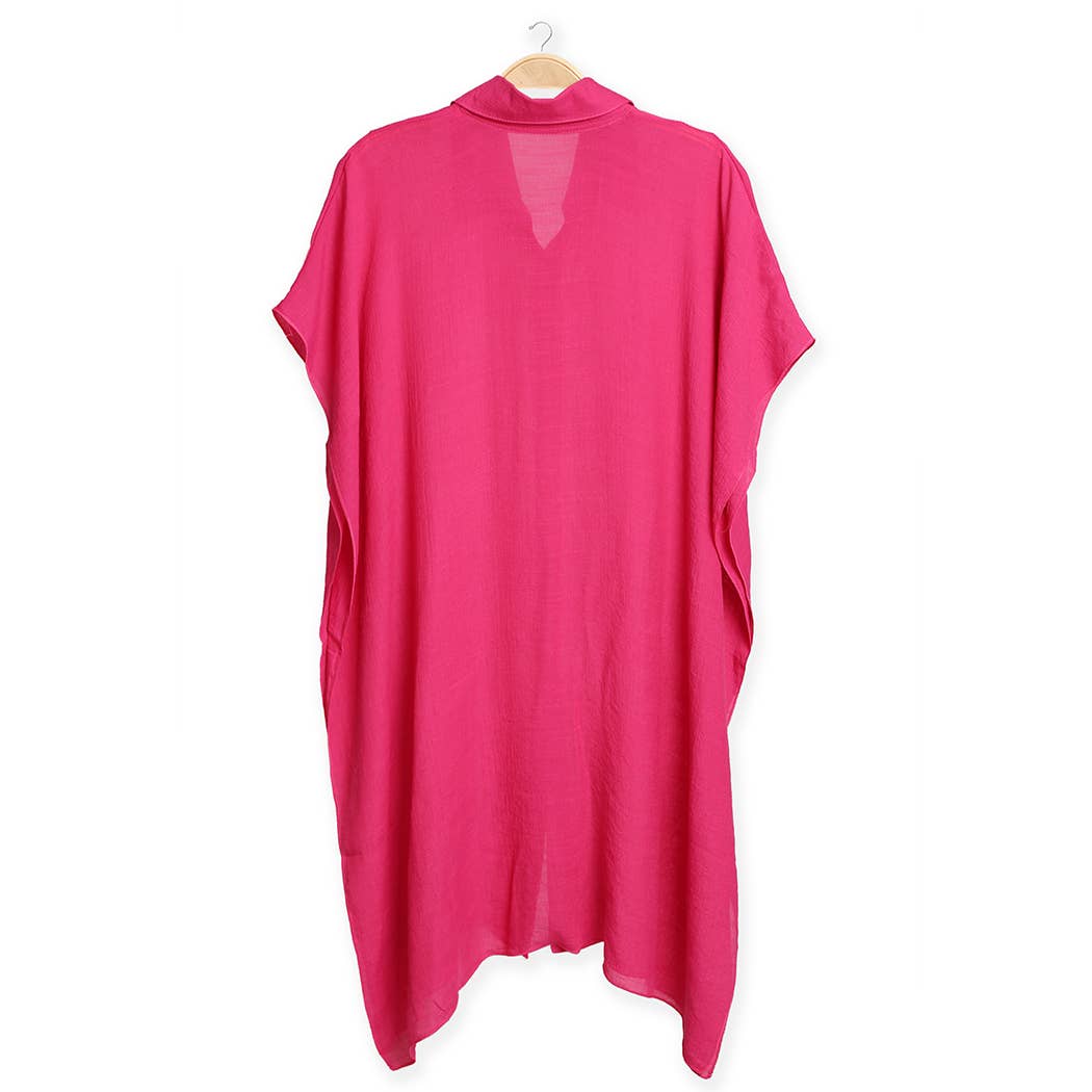 Women's Oversized Long Sleeveless Shirt Cover Up