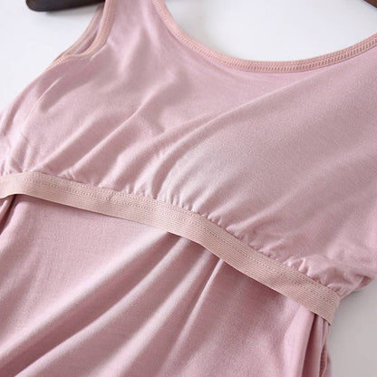 Regular basic soft flowy built-in bra tank top