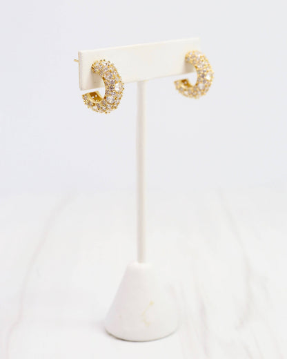 Caroline Hill Lancaster CZ Hoop Earring Gold