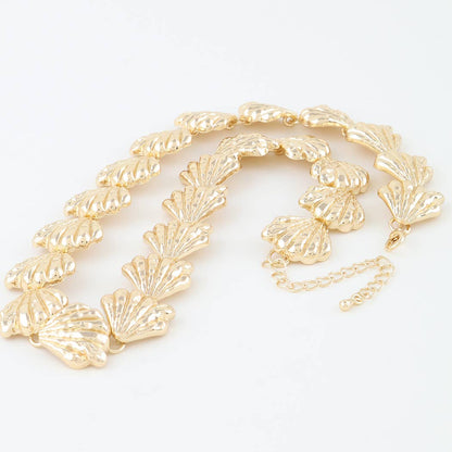 Hammered Sea Shell Charm Necklace