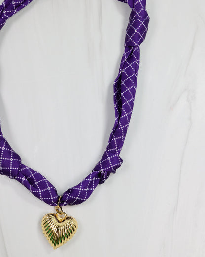 Serafina Scarf Charm Necklace Purple