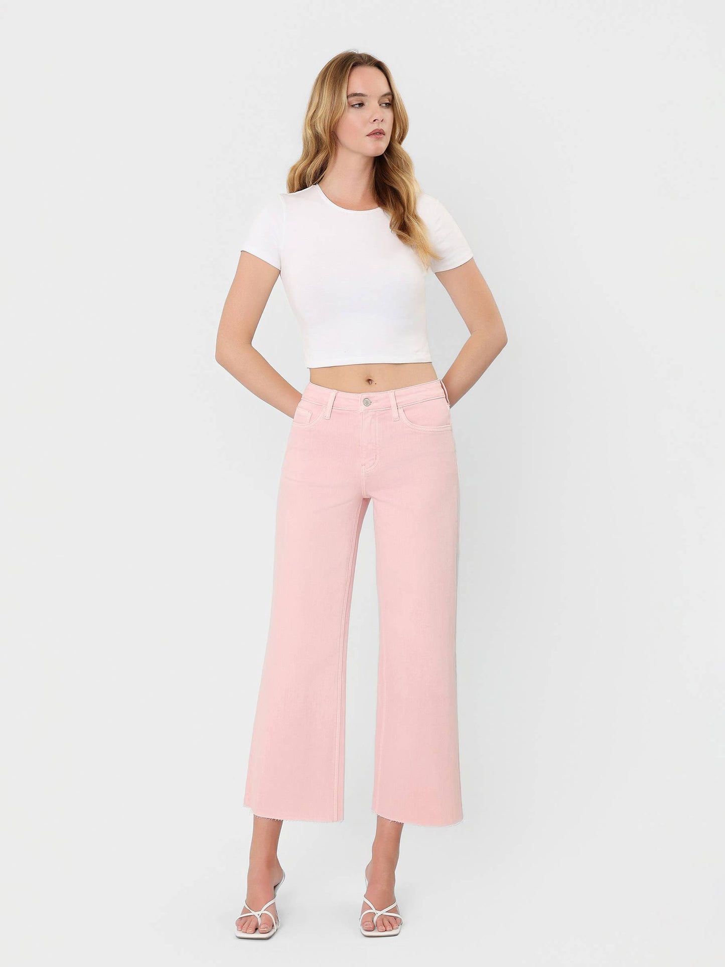 Vervet High Rise Pink Cropped