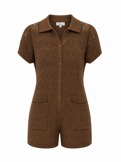 mocha knit romper
