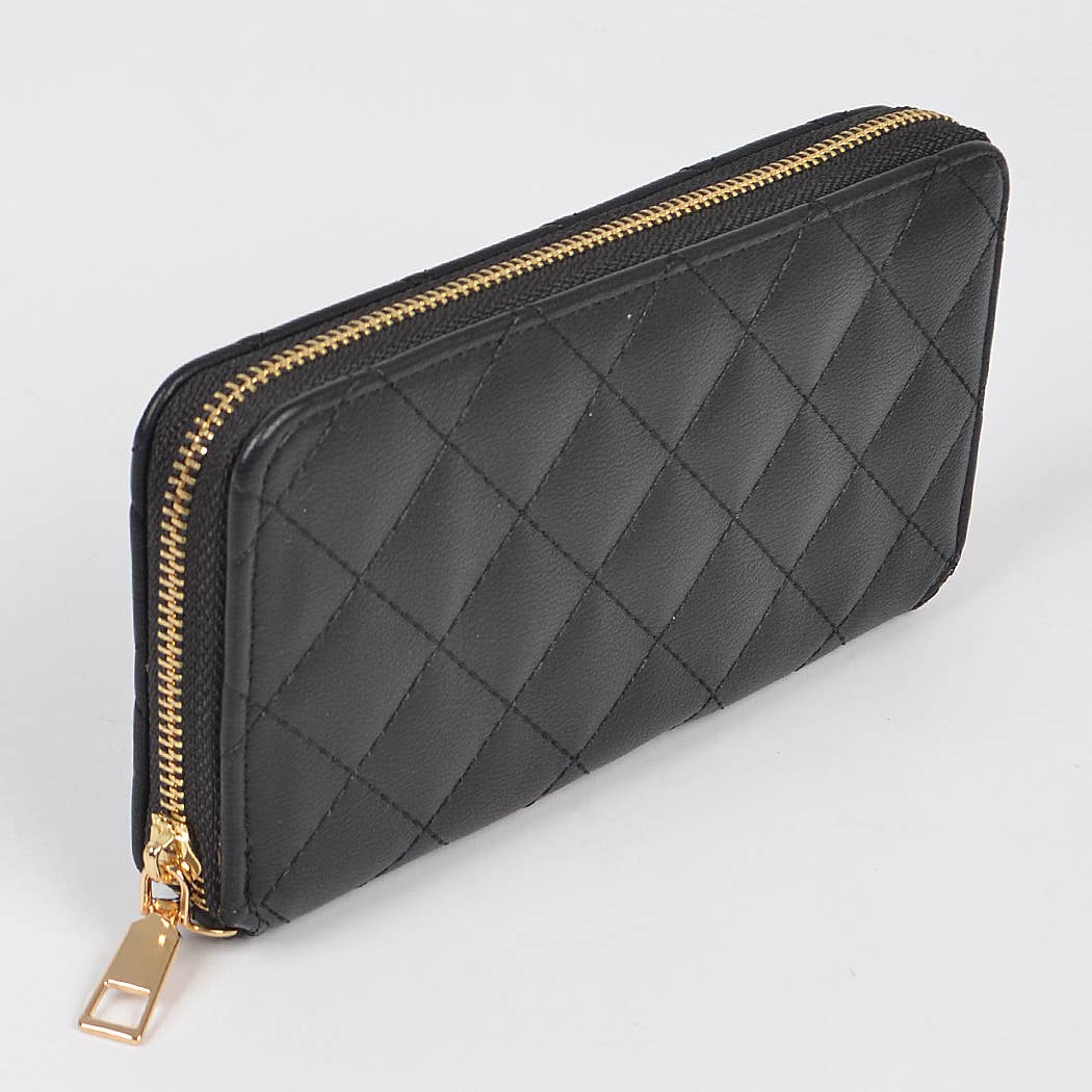 Faux Pearl Long Strap Crossbody Large Wallet