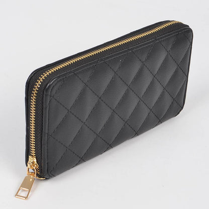 Faux Pearl Long Strap Crossbody Large Wallet