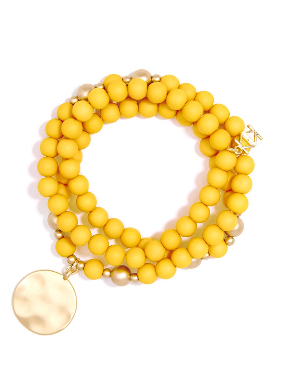 Zenzii Matte Beaded Wrap Charm Bracelet