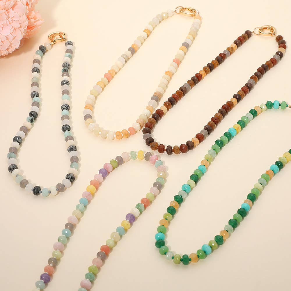 Faceted Pebble Beaded Necklace