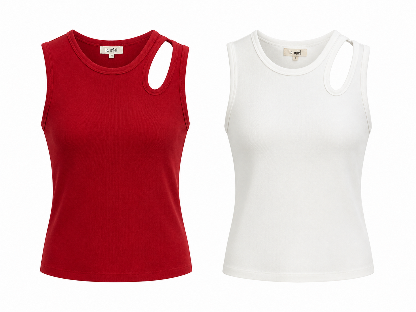 red/white asymmetrical tank
