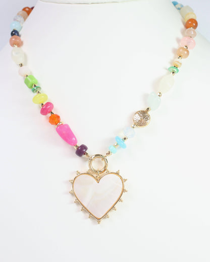 Caroline Hill Asisi Heart Charm Necklace Gold