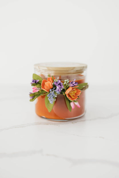 Decorated Candle. Mothers Day, Birthday, Spring, Summer